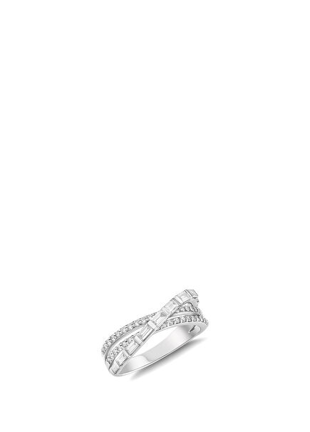 Mondrian Baguette Diamond 2 Row Gold Ring
