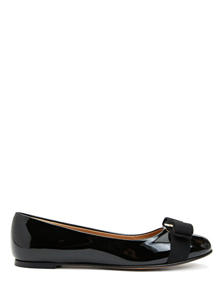 Black Womens Patent Leather Ballet Flats