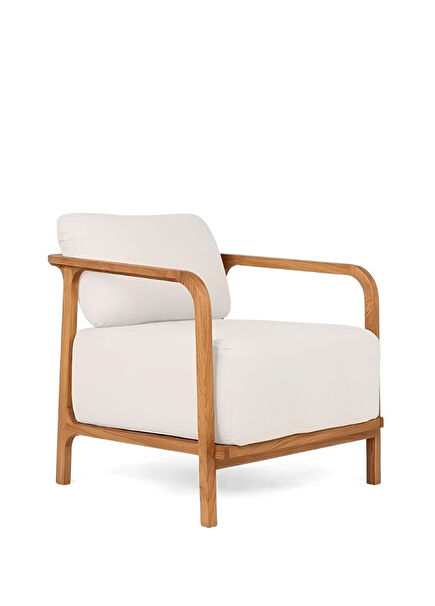 Classy Lounge Wooden Cream Armchair