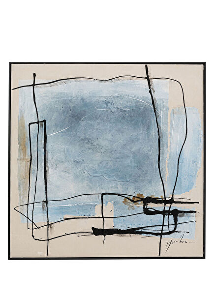 Dust Mavi Ahşap Tablo 100x100 cm