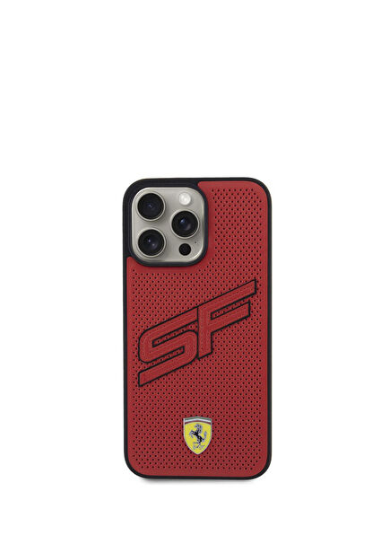 Red PU Leather SF Case Compatible with iPhone 15 Pro Max