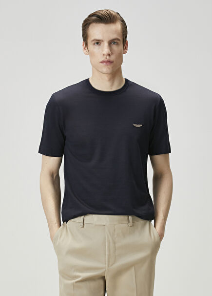 Lacivert Logo Detaylı T-shirt