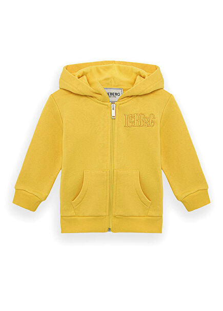 Sarı Kapüşonlu Erkek Bebek Eşofman Üstü