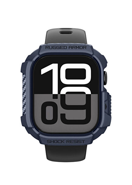 Apple Watch Seri 11/10 ile Uyumlu 42 mm Kılıf Rugged Armor 2 Navy Blue Akıllı Saat Kordon