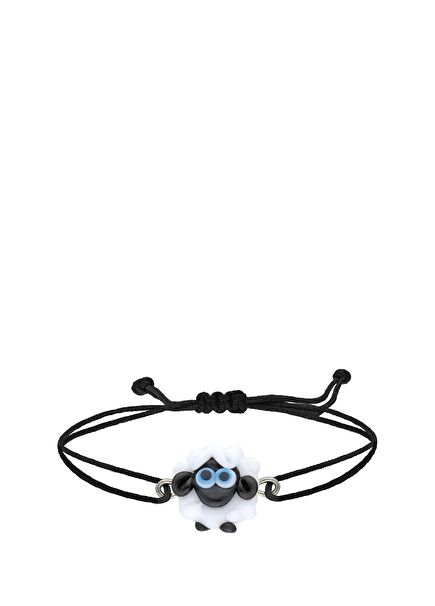 Siyah Beyaz Koyun Formlu Unisex Çocuk Bileklik