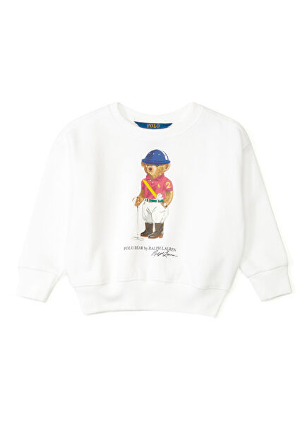 Polo Bear Beyaz Kız Çocuk Sweatshirt