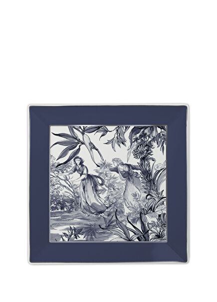 Versailles Mavi Kare Melamin Mini Tepsi