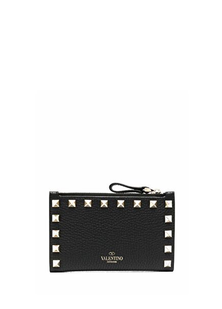 Rockstud Black Women's Leather Wallet