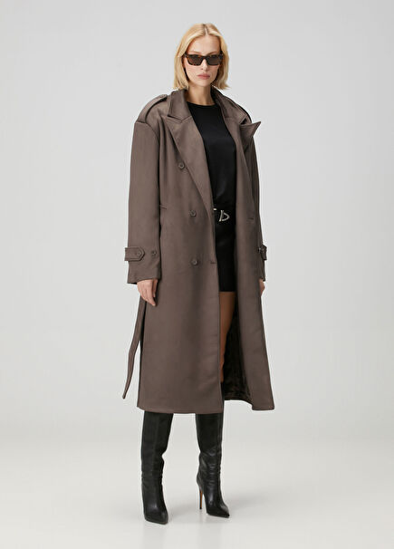 Brown Belt Detailed Top Coat