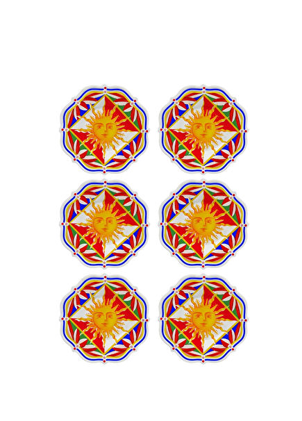 Baci Milano Dolce Vita Sun 6-Piece Cake Plate 22 cm Melamine