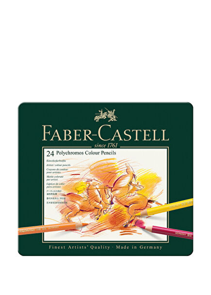 Polychromos Yüksek Pigmentli Metal Kutulu 24 Renk Boya Kalemi