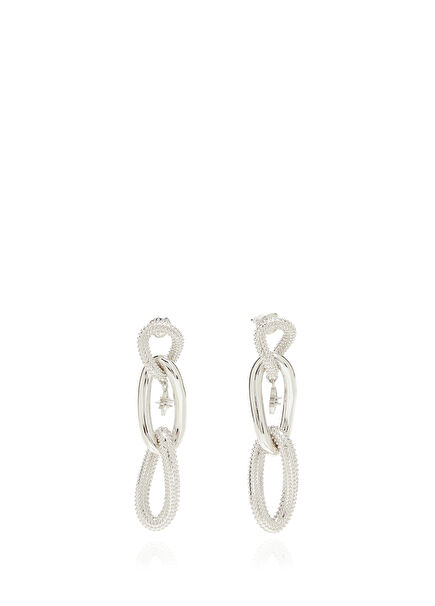 Silver Stones Women's Chain Earrings