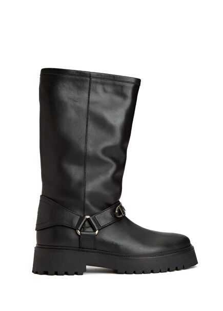 Siyah Kadın Deri Çizme