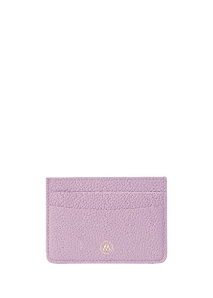 Lilac Mini Leather Unisex Kids Card Holder