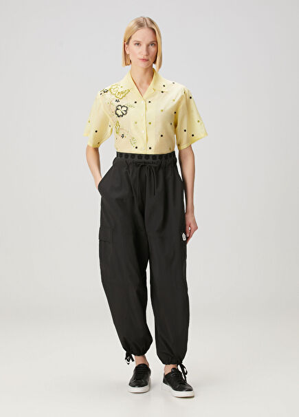 Boke Flower 2 0 Siyah Kargo Pantolon