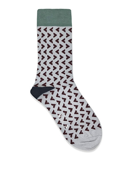Vector Maroon Gray Patterned Women's Socks