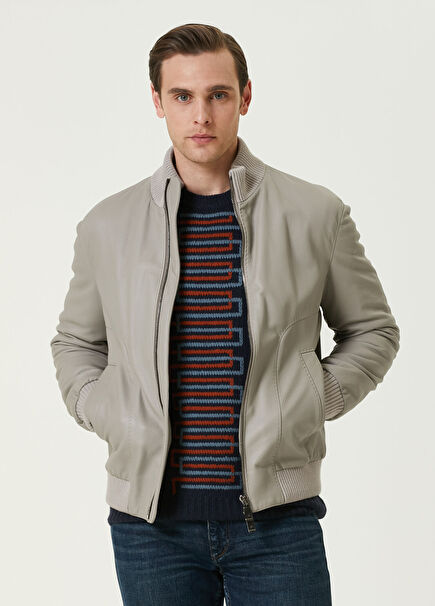 Light Grey Leather Jacket