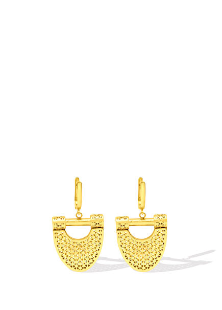 New Moon Waving Women's Gold Earrings