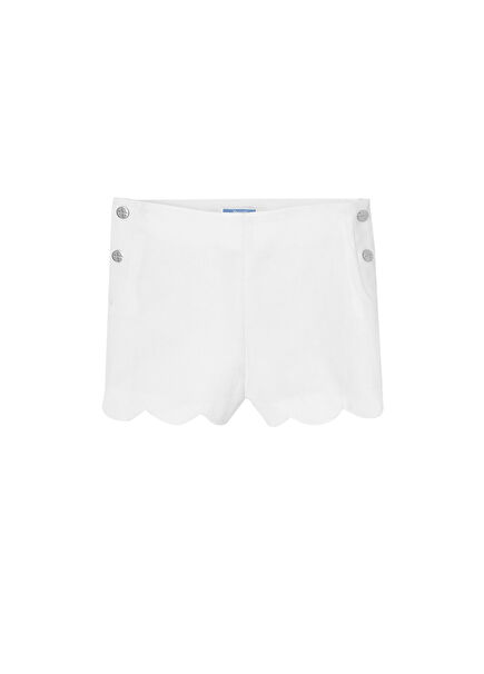 White Ruffled Girl's Shorts