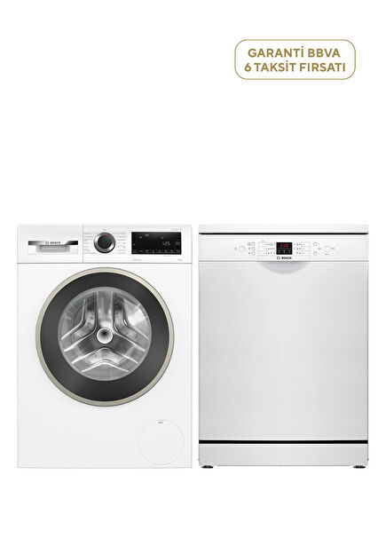 WGA25202TR Serie 4 1200 RPM Washing Machine 10 kg + SMS26DW00T D Energy Class 6 Program 13 Person Dishwasher