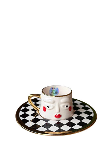 Checkmate-Her Seramik Türk Kahvesi Fincanı