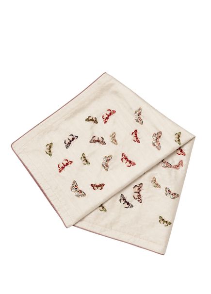 Papillon Printed Ecru Silk Throw Seat Cover 130 x 185 cm