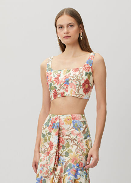 Persephone Linen Crop Beach Blouse