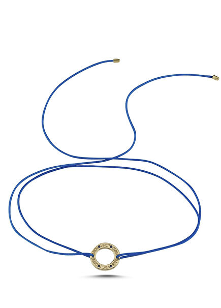 Amor Vincit Omnia Mavi Safir 14 Ayar Altın Kadın Choker