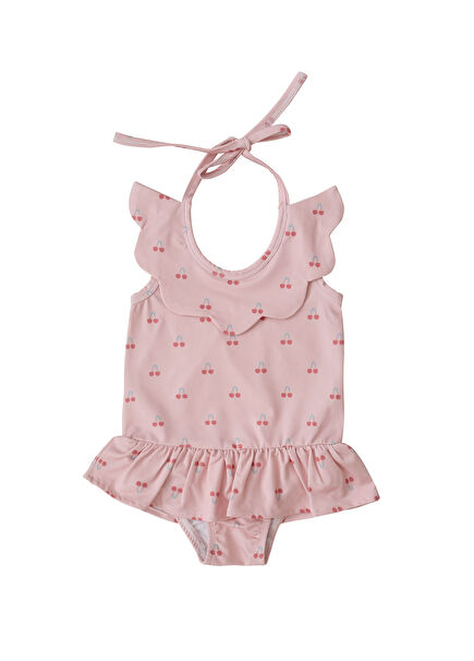 Cherry Cherry Print Girls' Swimsuit