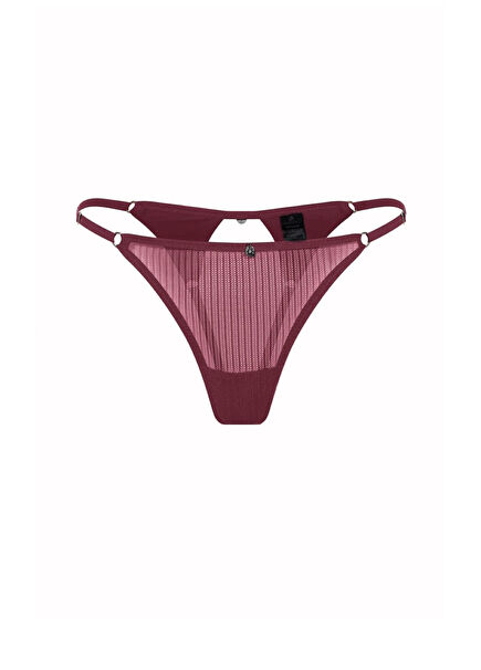 Fleur Bordo Tül Tanga