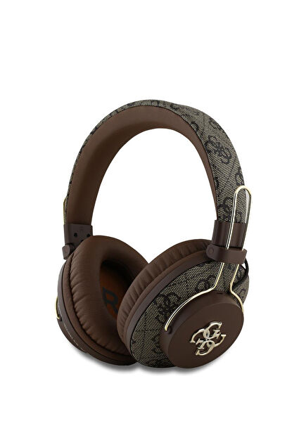 4G Desenli Metal Logo Kahverengi Kulak Üstü Bluetooth Kulaklık 