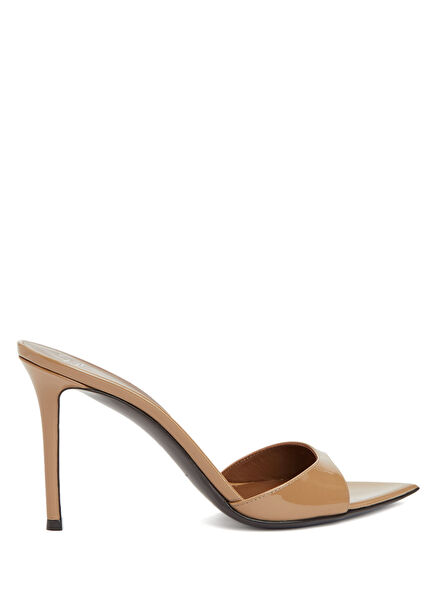 Light Gold Deri Topuklu Terlik