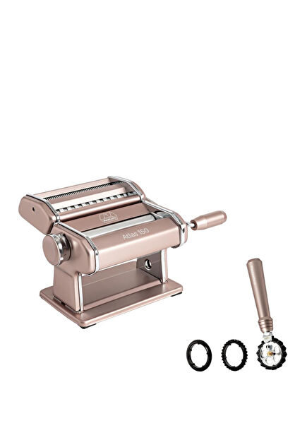 Atlas 150 Pastel Pink Aluminum Pasta Machine and Pastawheel