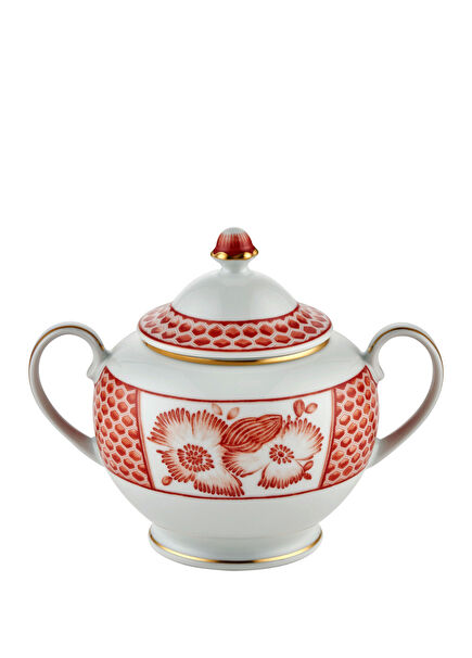 Coralina by Oscar de La Renta Orange Porcelain Sugar Bowl