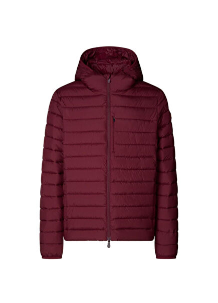 Juncus Bordo Kapüşonlu Erkek Şişme Mont 