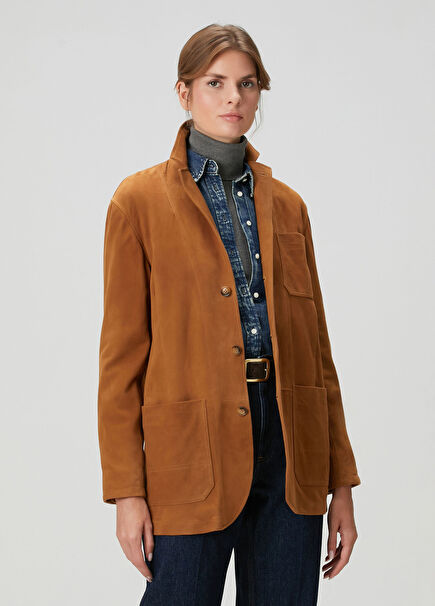 Tütün Süet Blazer