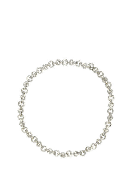 Silver Rhinestone Womens Chain Belt
