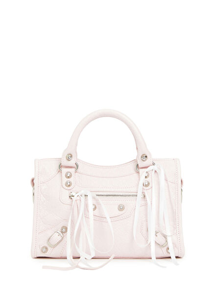 Le City Mini Pembe Beyaz Kadın Deri El Çantası