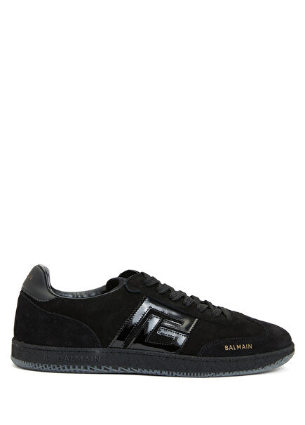 Swan Black Logo Detailed Men's Leather Sneakers