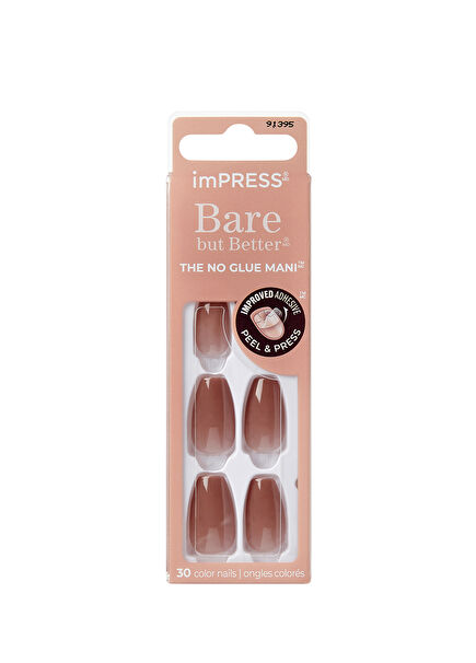 Bare But Better Nude Ombre Self-Adhesive Blunt Long Fake Nails