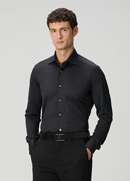 Black Wool Shirt