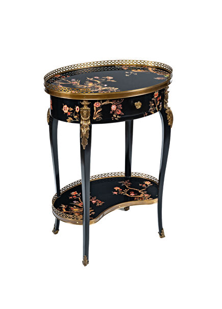 John Enfield Shinozeri Brass Detailed Round Side Table