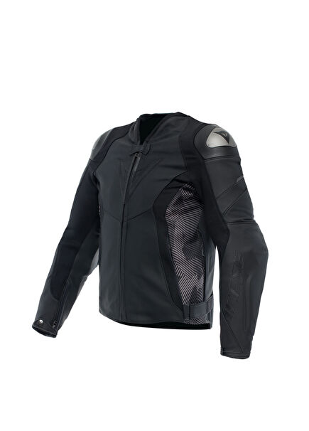 Euro 5 Blk Anthracite Leather Men's Motorcycle Coat