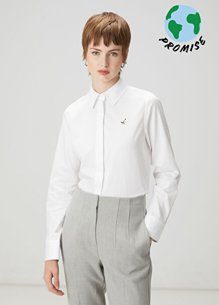 Beyaz Basic Poplin Gömlek