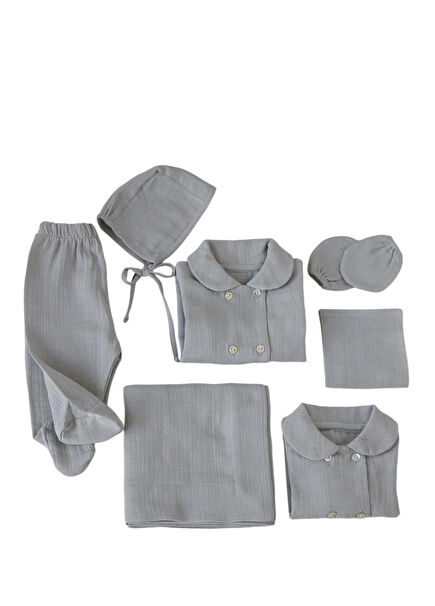 Gris 7 Parça Unisex Bebek Hastane Çıkışı