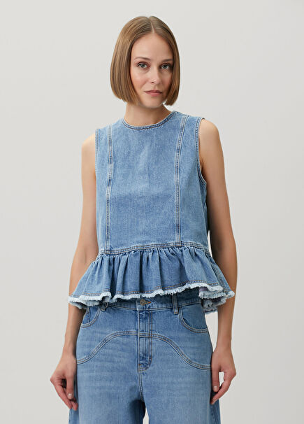 Madinel Blue Denim Blouse