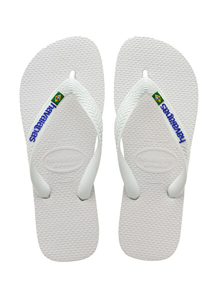Brazil Logo White Men's Beach Flip-Flops