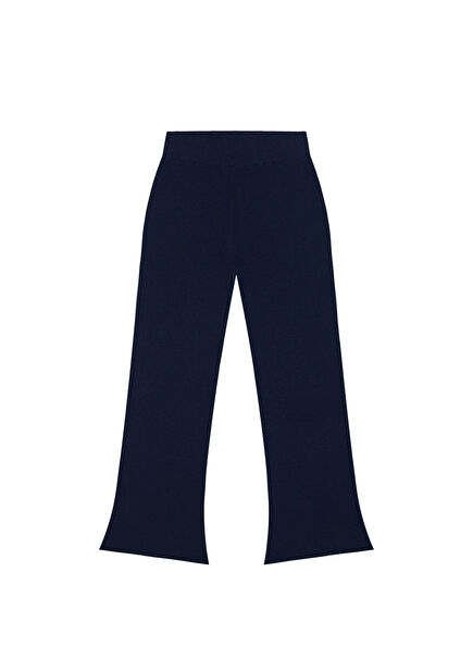 Lacivert Triko İspanyol Paça Kız Çocuk Tayt