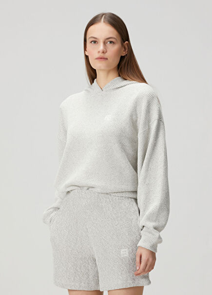 Alec Siyah Beyaz Kapüşonlu Sweatshirt
