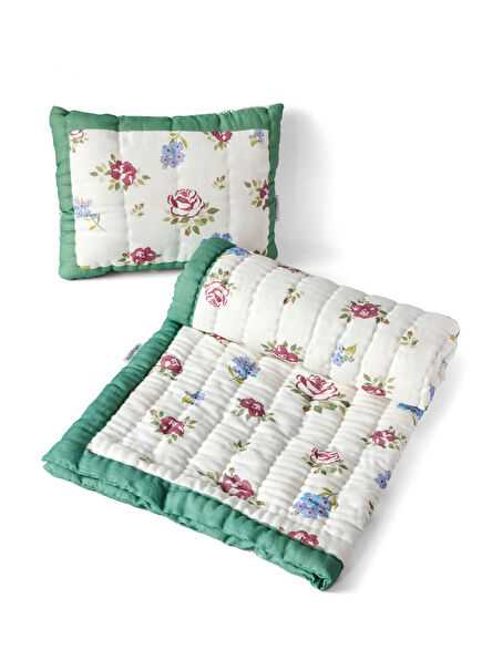 Rose El Yapımı Organik Pamuk Çocuk Yatak Örtüsü Takımı